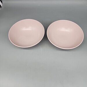 Pair Set Of 2 Ikea Pink Cereal Soup Bowls 22610